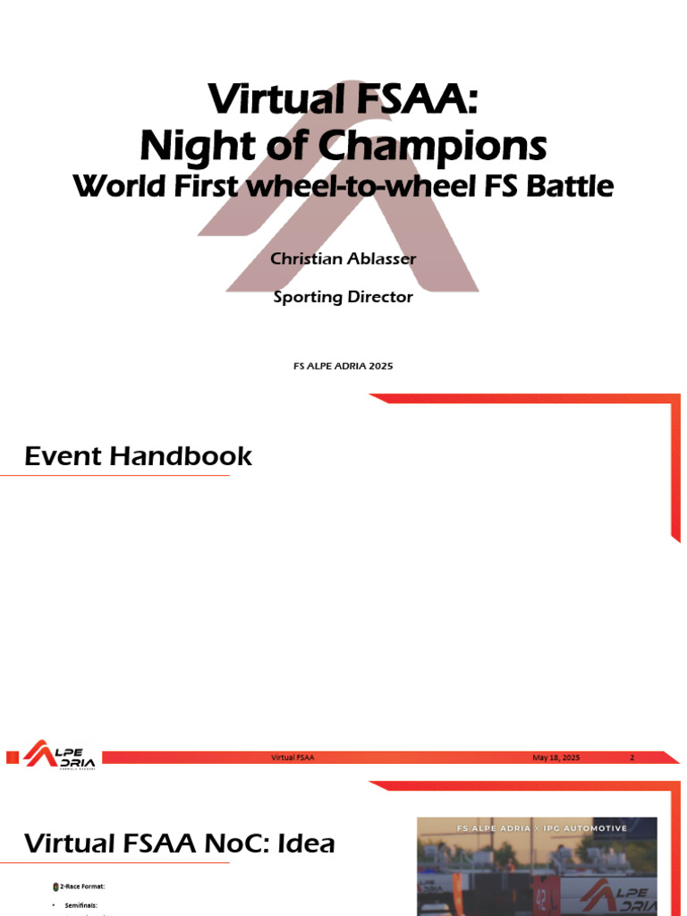 Virtual FSAA 2025 Event Handbook | PDF | World Auto Racing Series ...