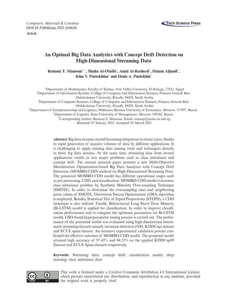 Big Data Analytics with Concept Drift Detection | PDF | Apache Hadoop ...