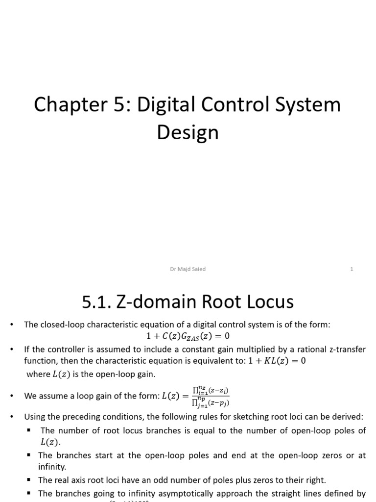 Z-Domain Root Locus in Digital Control | PDF | Damping | Filter (Signal ...