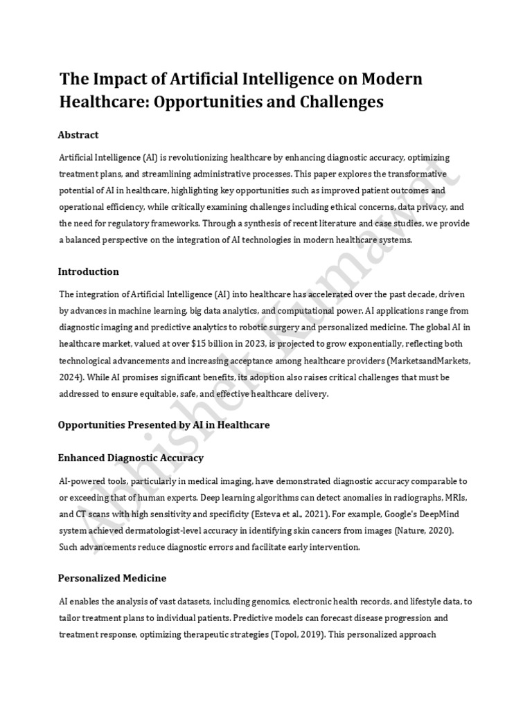 AI Transforming Modern Healthcare | PDF | Artificial Intelligence ...
