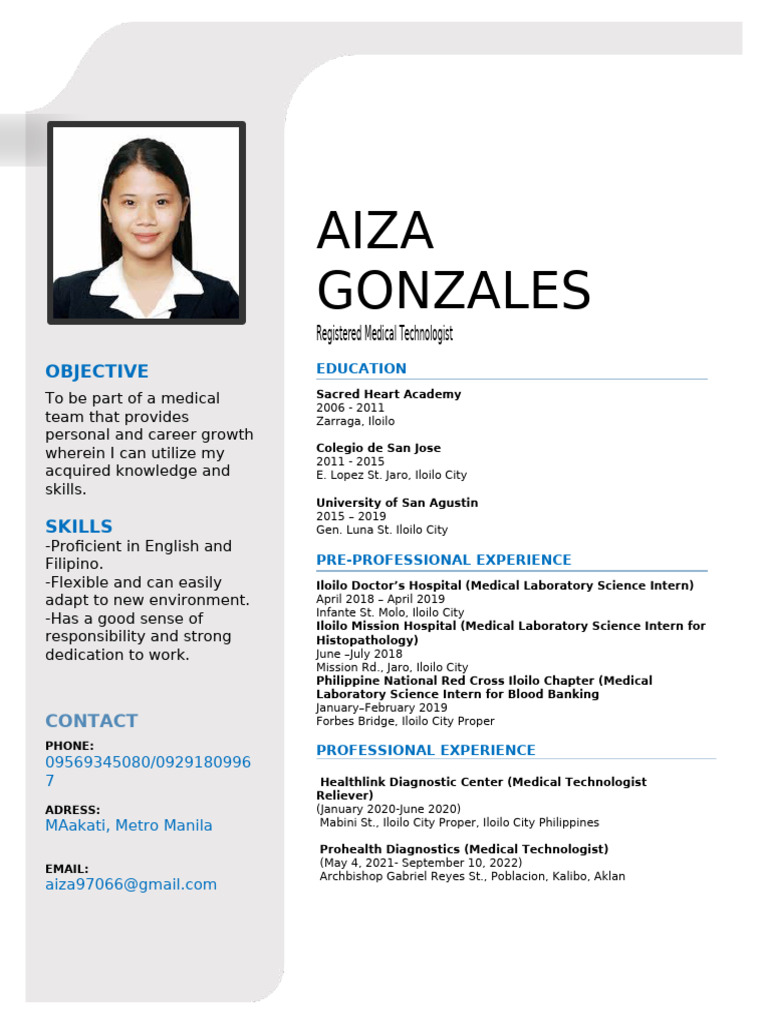 Aiza S. Gonzales, RMT 2 | PDF