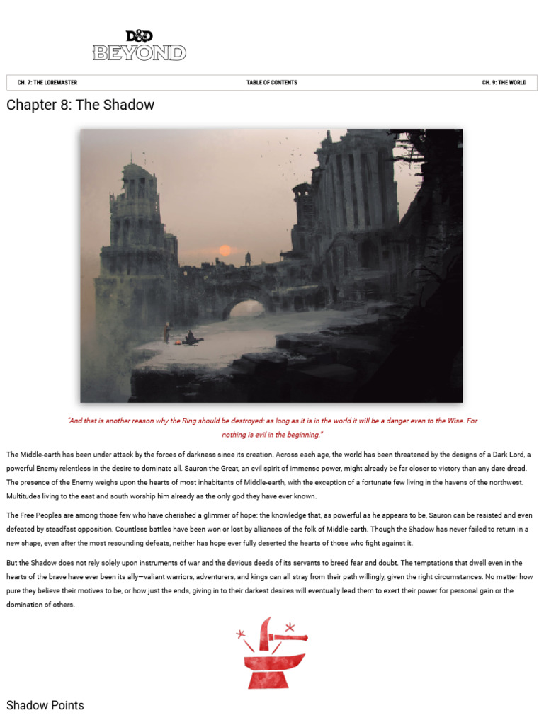 The Shadow Mechanics in Middle-earth RPG | PDF | Middle Earth