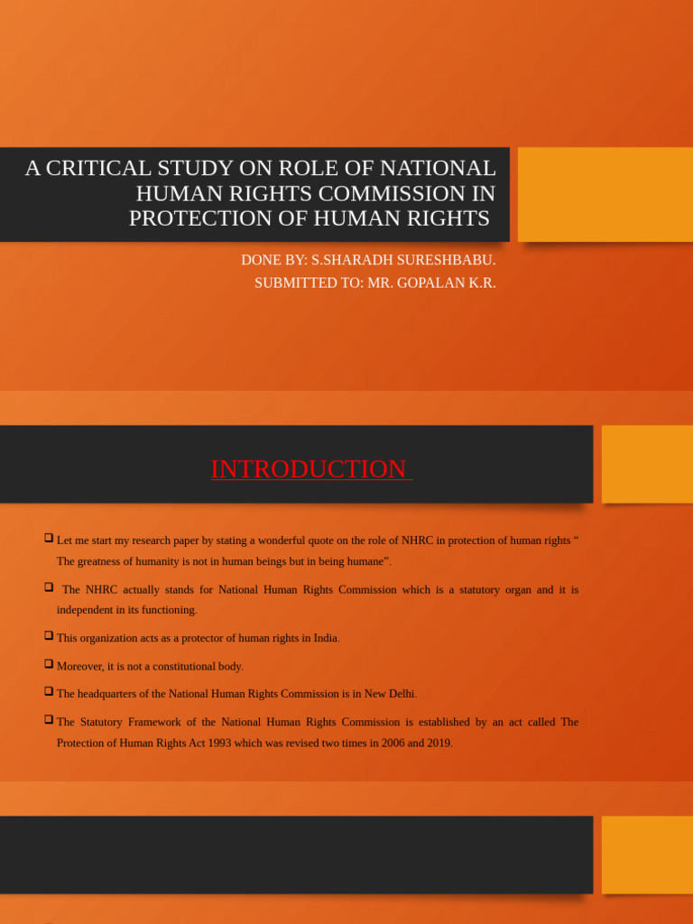 NHRC Headquarters and Its Role in India | PDF | Human Rights ...