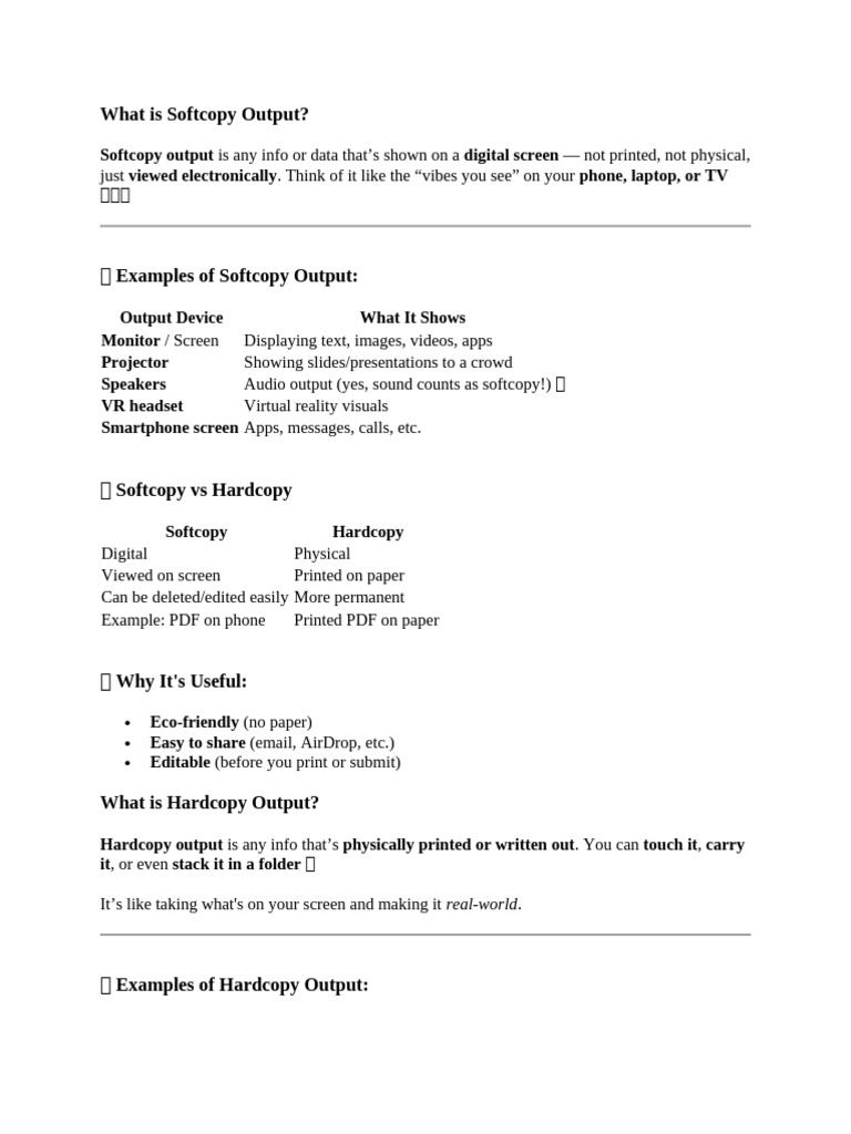 Understanding Softcopy Output | PDF