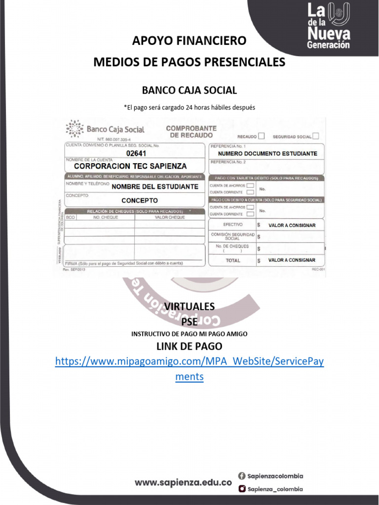 Instructivo de Pago Mi Pago Amigo PSE | PDF