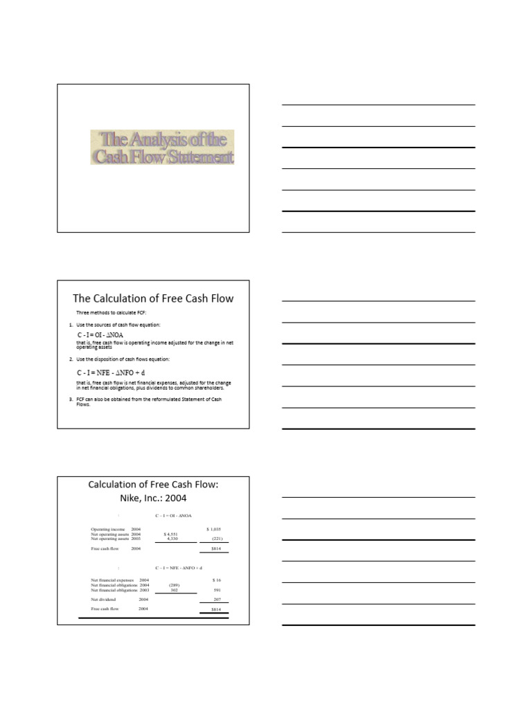 Free Cash Flow Calculation Methods | PDF | Cash Flow Statement | Free ...