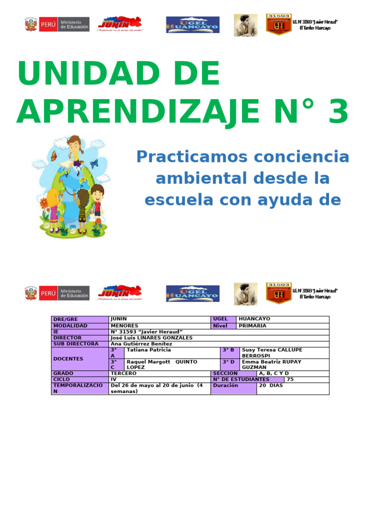 Unidad de Aprendizaje #3 Tercer Grado A B C D | PDF | Residuos ...