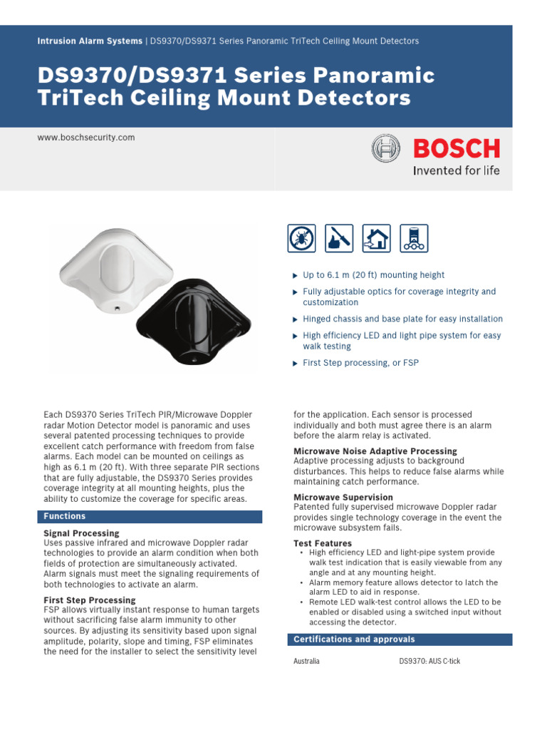Bosch DS9370 TriTech Detector Overview | PDF | Electromagnetic ...