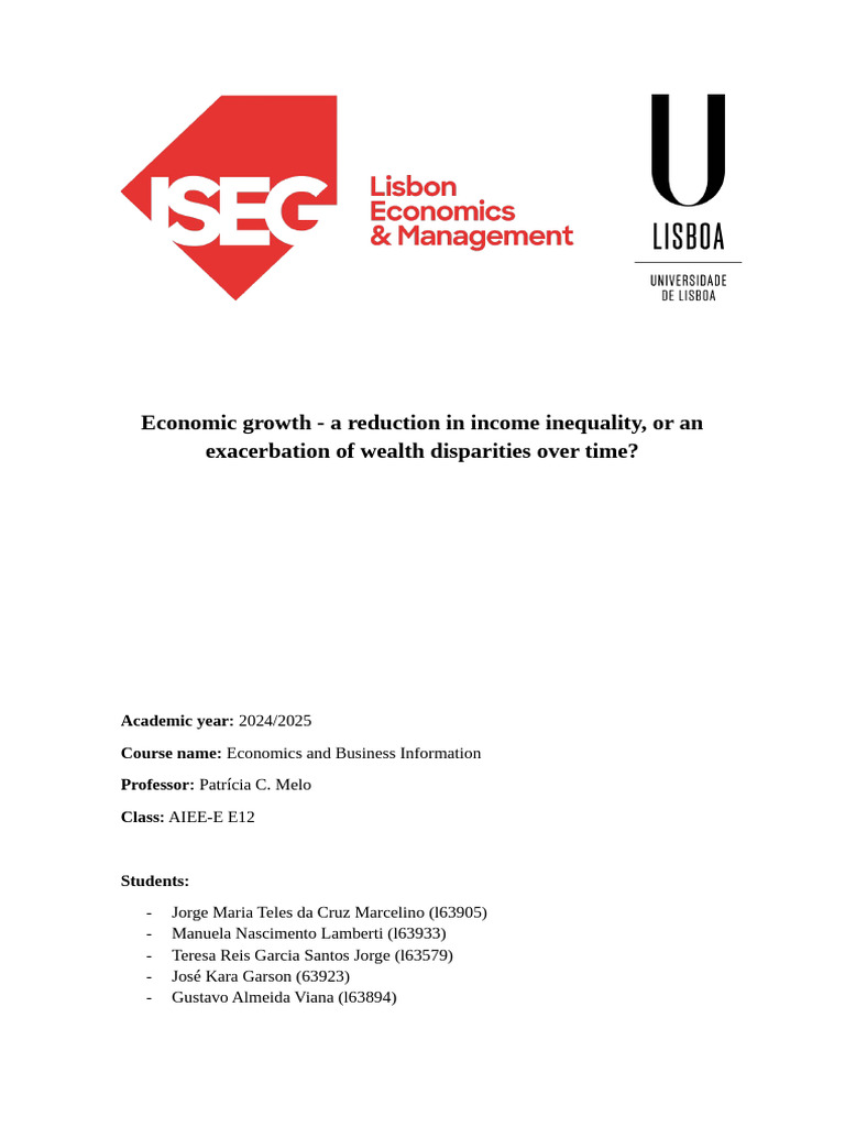 Economic Growth and Income Inequality Analysis | PDF | Income ...