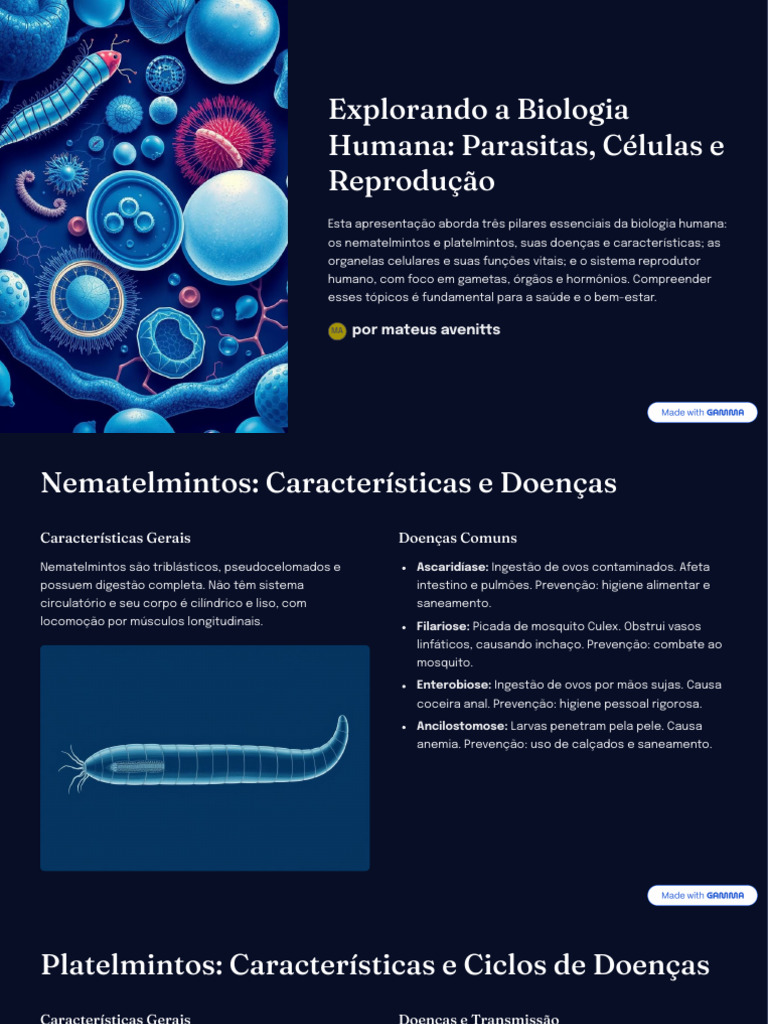 Biologia Humana: Células e Reprodução | PDF | Menstruação | Fertilização