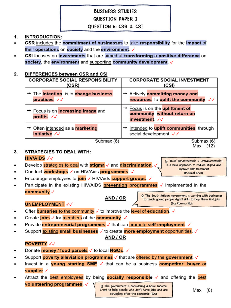Understanding CSR and CSI Differences | PDF | Corporate Social ...