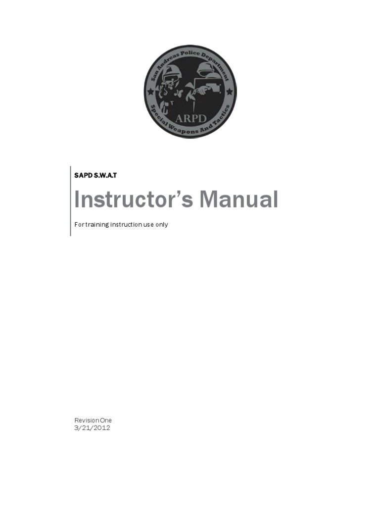 SWAT CQB Instructor Manual | PDF | Swat | Door