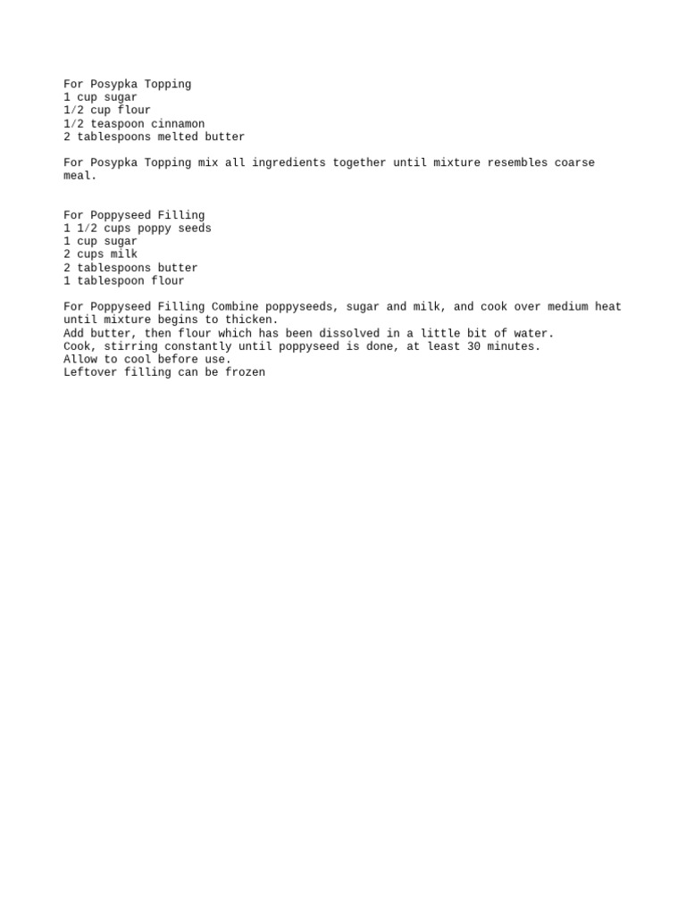 Poppy Seed Filling | PDF