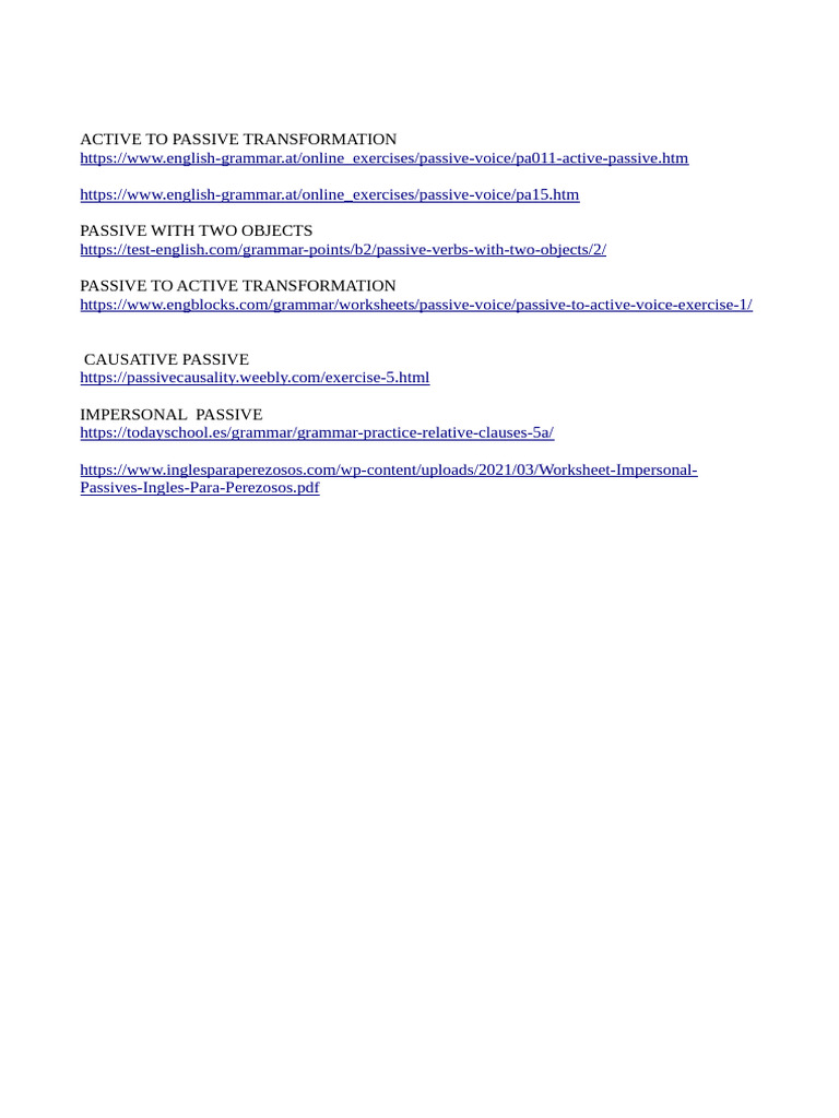Active to Passive Voice Guide | PDF