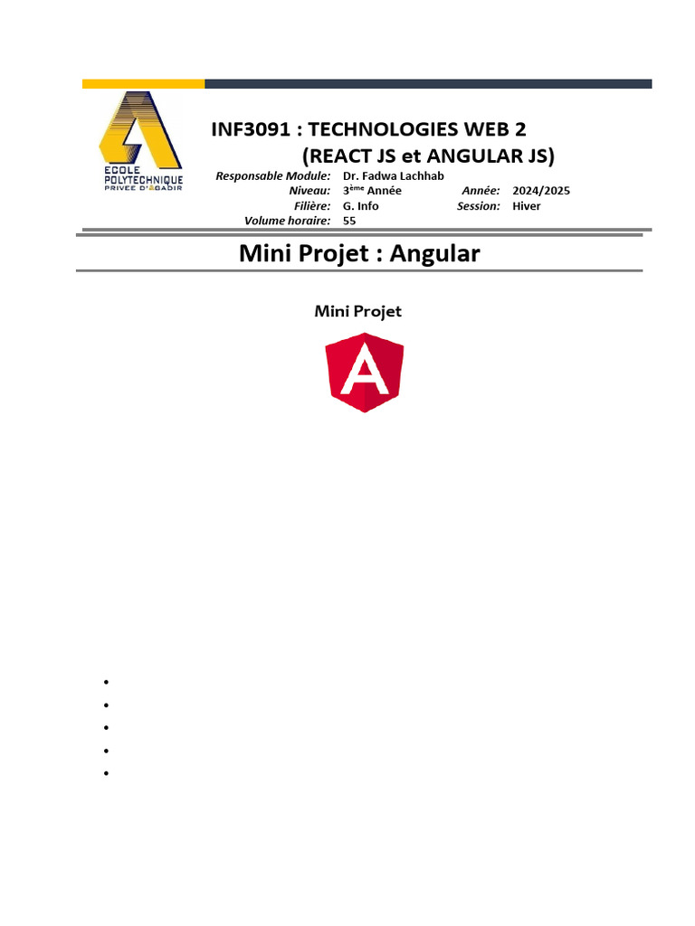 Mini Projet Angular : Gestion Étudiants | PDF | SQL | Serveur ...