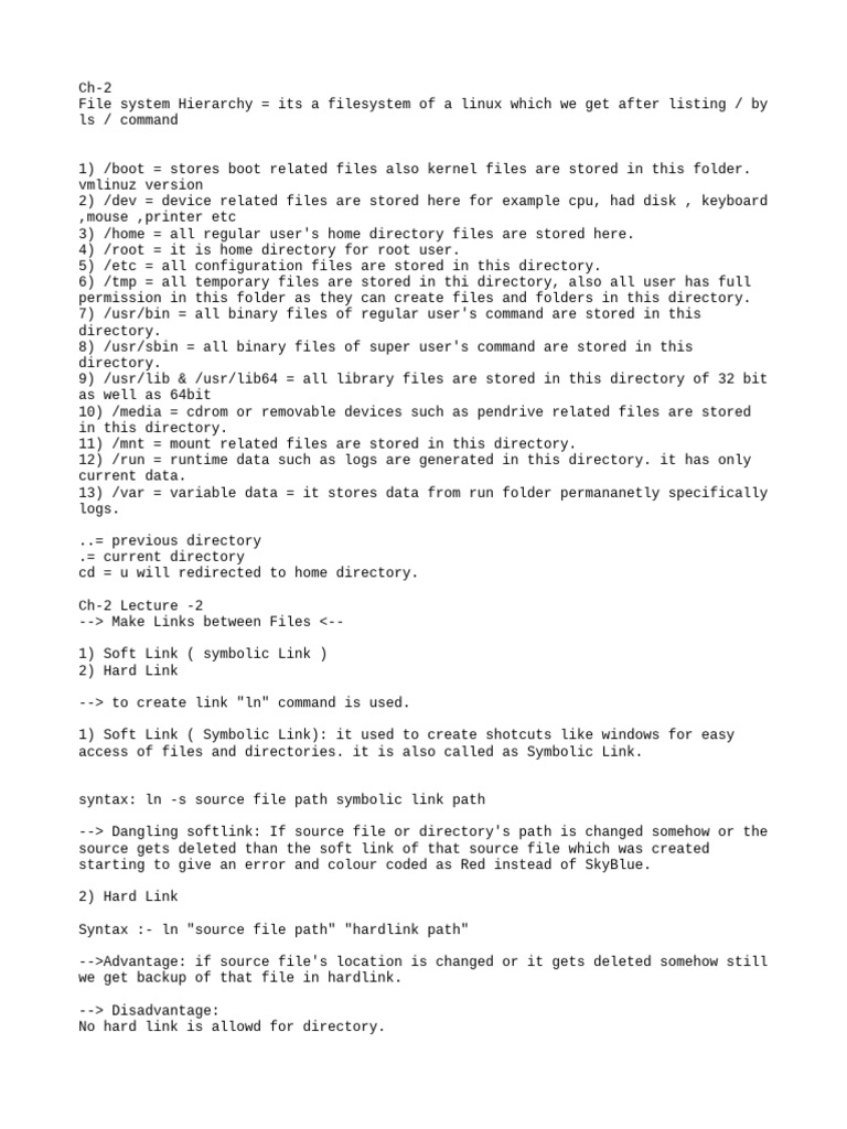 Ch-2 File Hierarchy Lecture Notes | PDF | Computer File | Computer ...