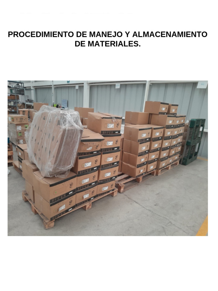 Procedimiento de Manejo y Almacenamiento de Materiales | PDF | Máquina ...