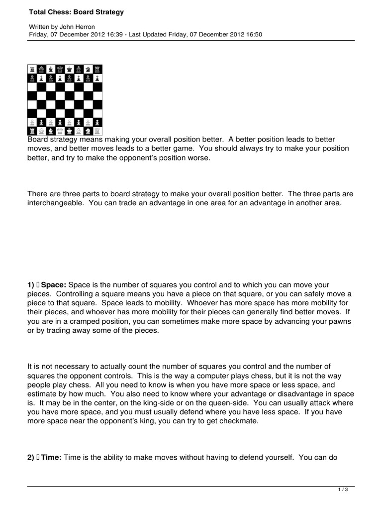 4 John Herron - Total Chess - Board Strategy | PDF | Chess Strategy | Chess