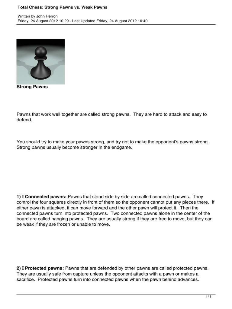 Understanding Strong and Weak Pawns | PDF | Chess | Chess Theory