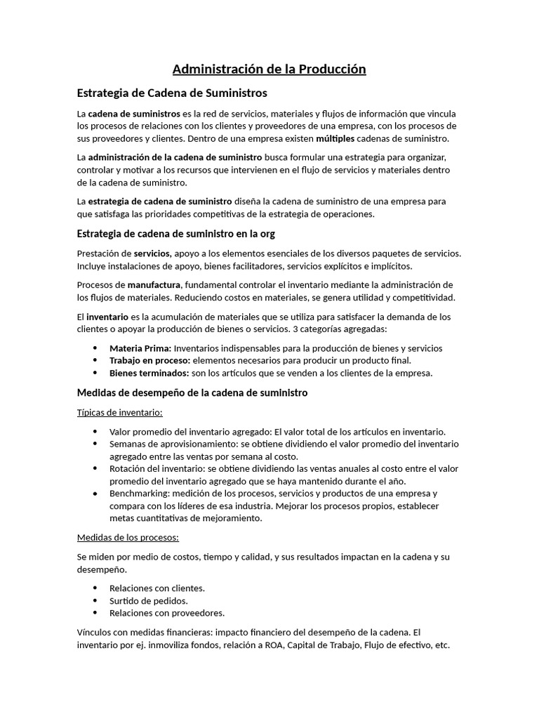 Estrategia de Cadena de Suministros | PDF | Cadena de suministro ...