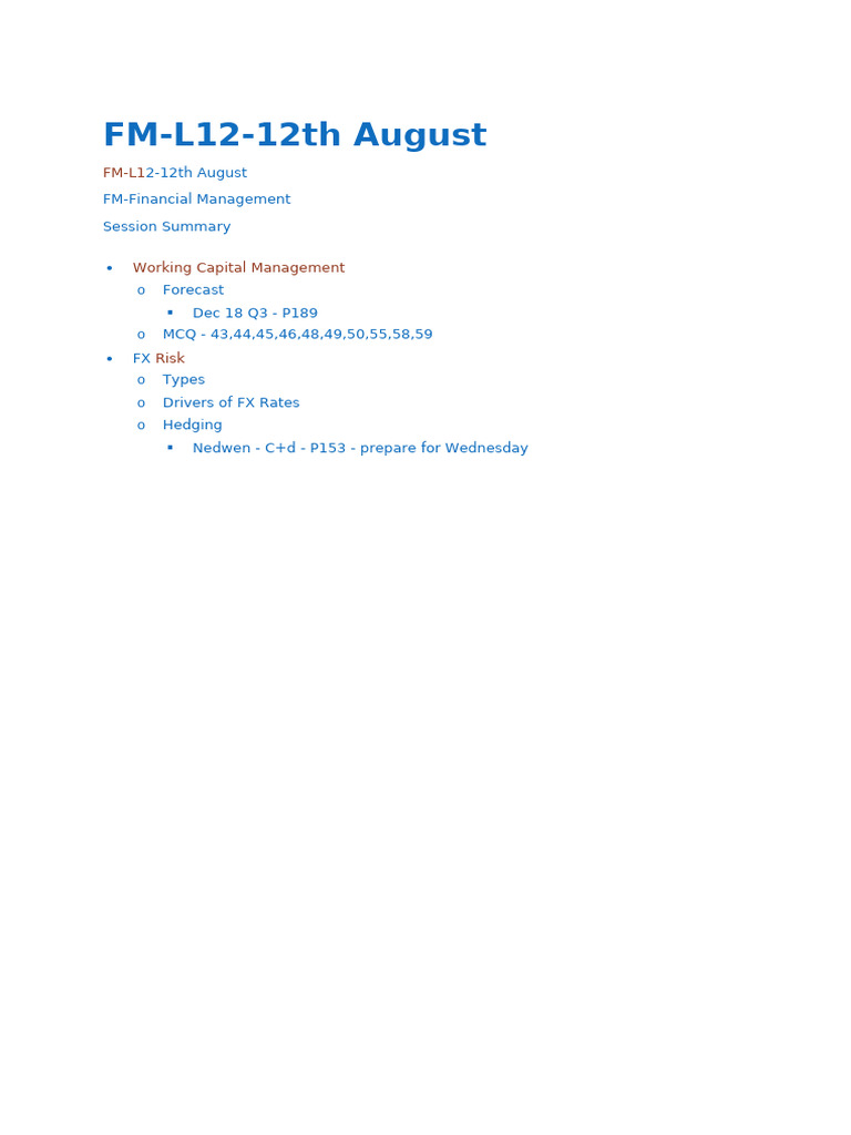 Lecture 12 Summary | PDF