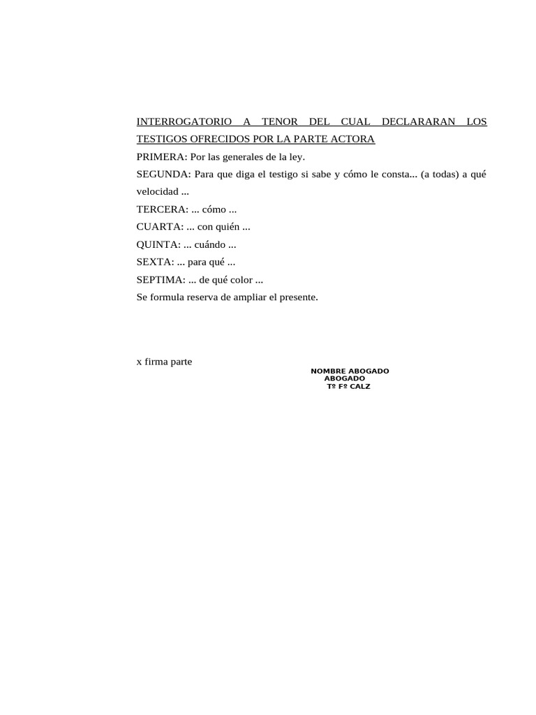 Interrogatorio a Testigos en Juicio | PDF