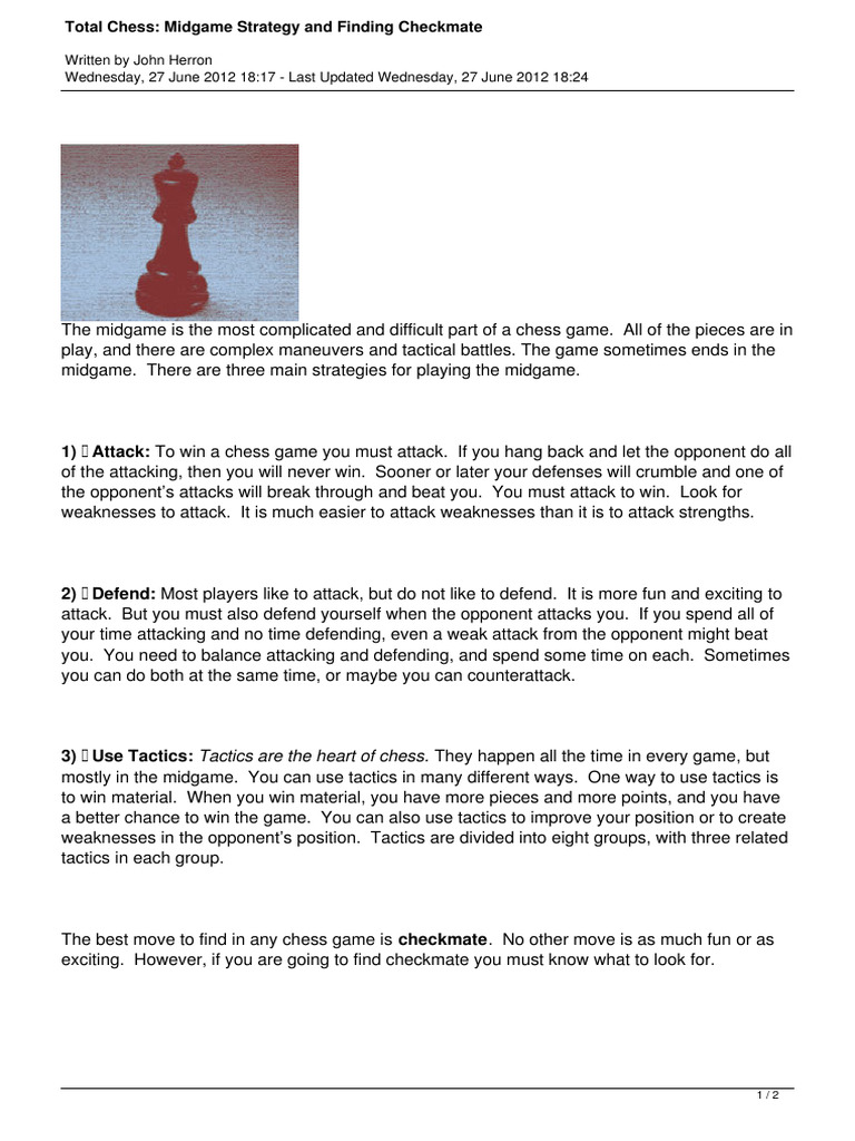 17 John Herron - Total Chess - Midgame Strategy and Finding Checkmate ...