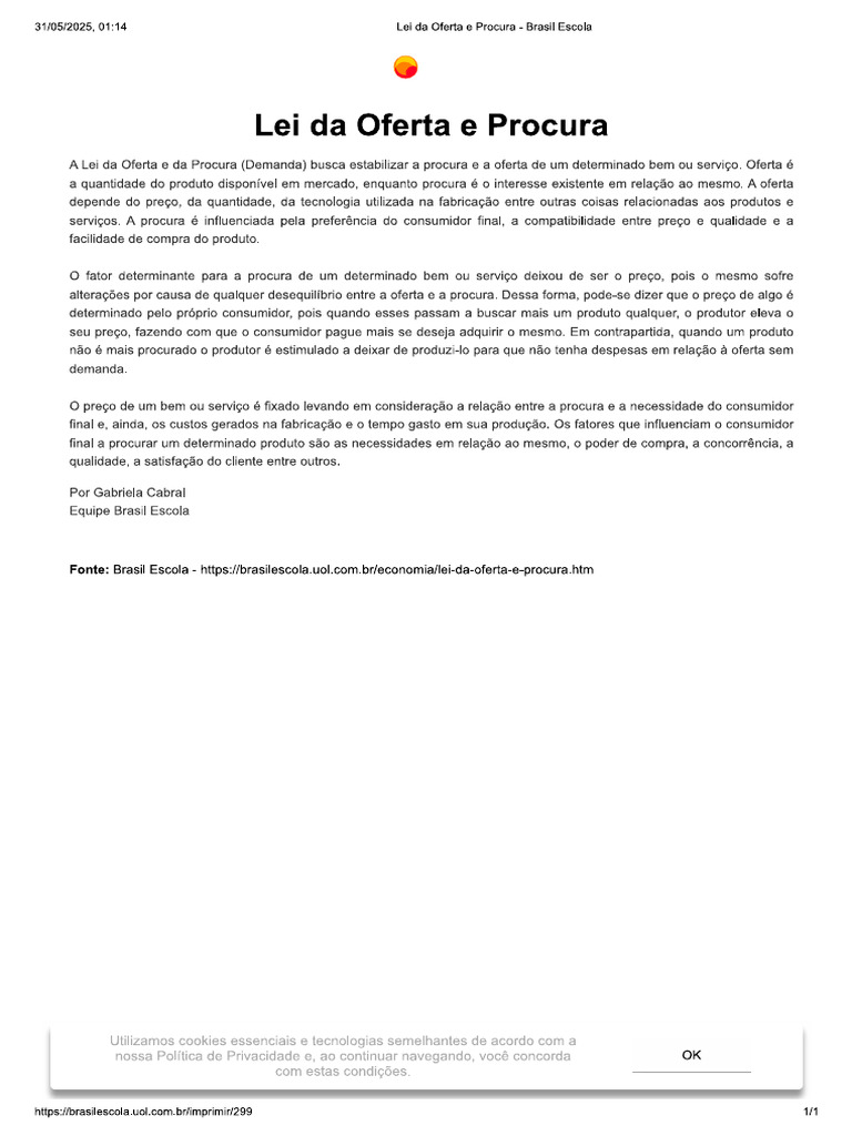 1 - Lei Da Oferta e Procura | PDF
