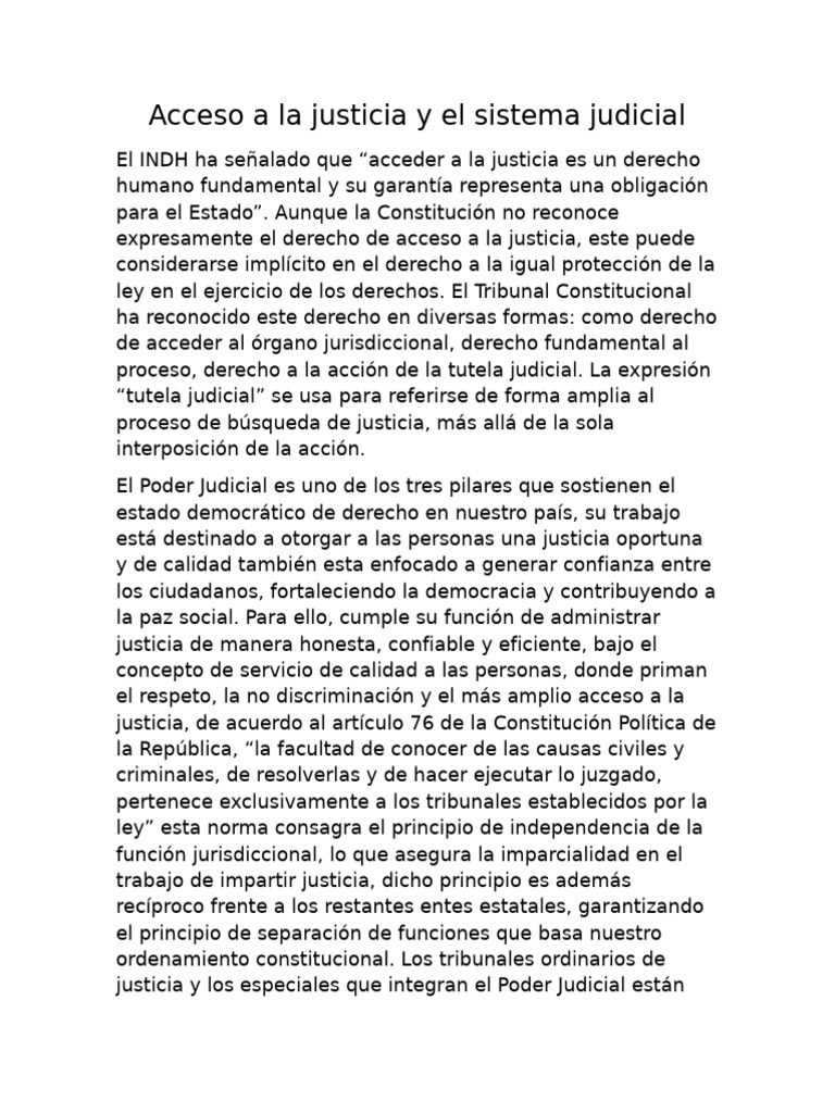 Acceso a la Justicia y su Garantía | PDF