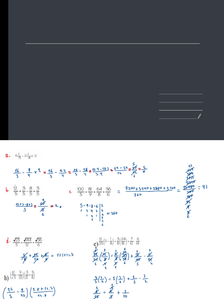 Mathematical Problem Solutions | PDF