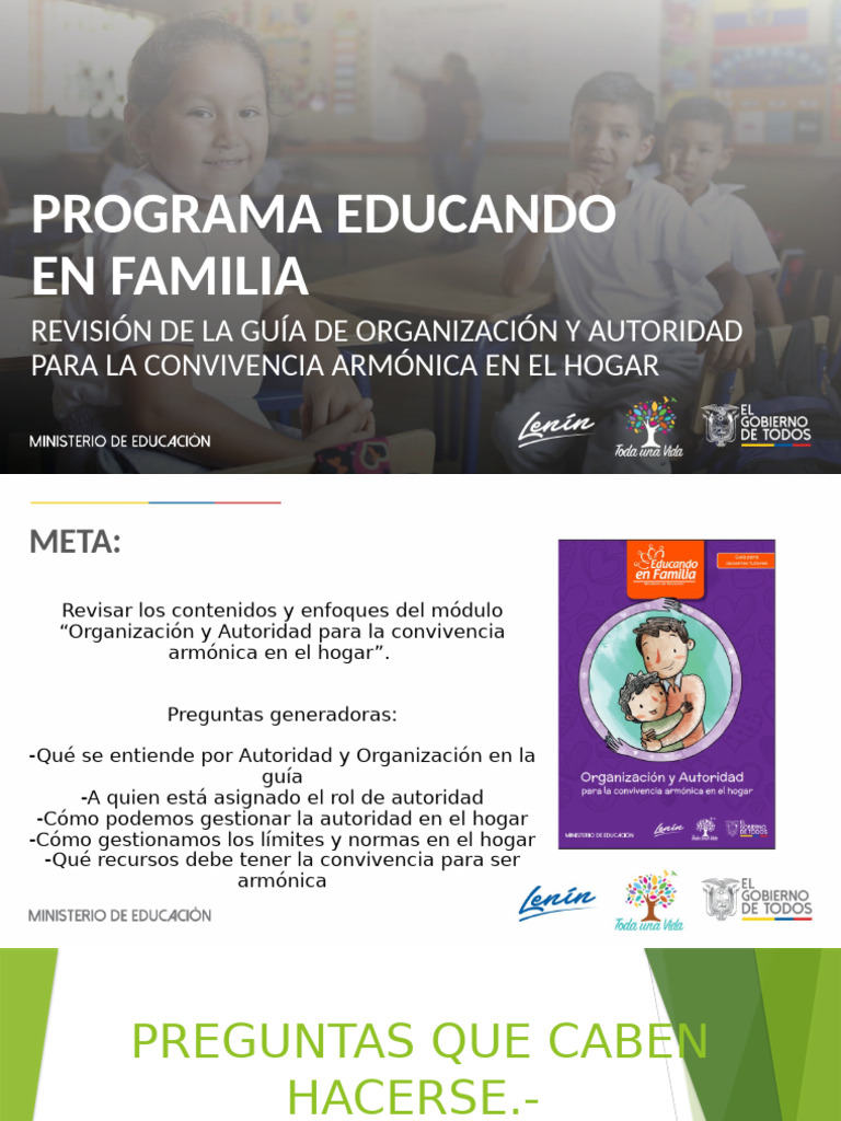 Exposicion Ed. en Familia Modulo Organizacion y Autoridad | PDF ...
