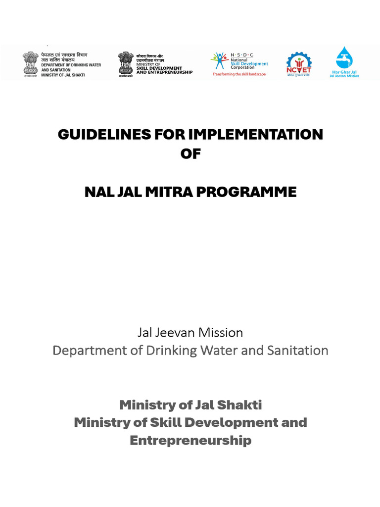 Guidelines for Nal Jal Mitra Programme | PDF | Water Supply Network ...