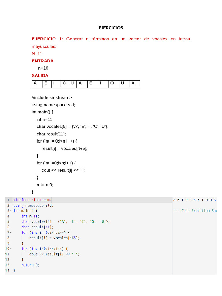 Ejercicios de Programación en C++ | PDF