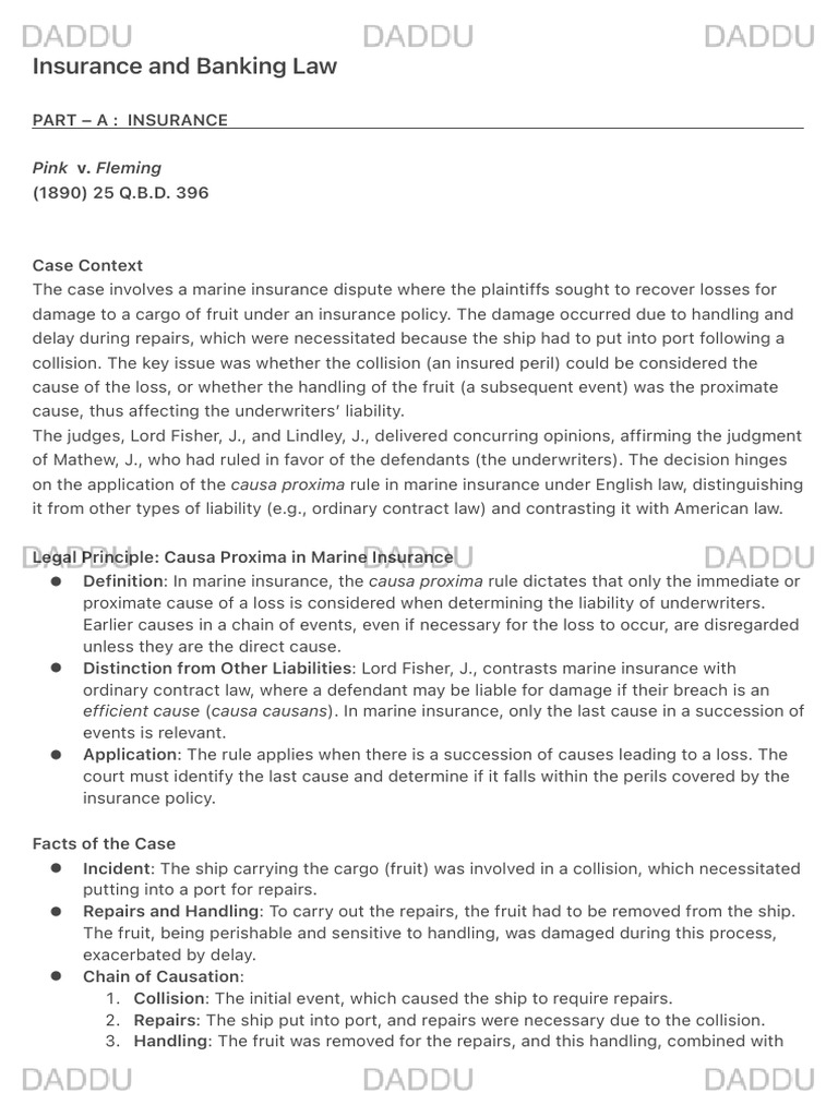 Insurance and Banking Law - Watermark | PDF | Insurance | Lawsuit