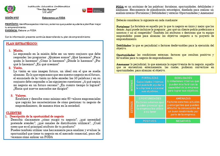 Plan Estratégico para Emprendimientos | PDF | Análisis FODA ...