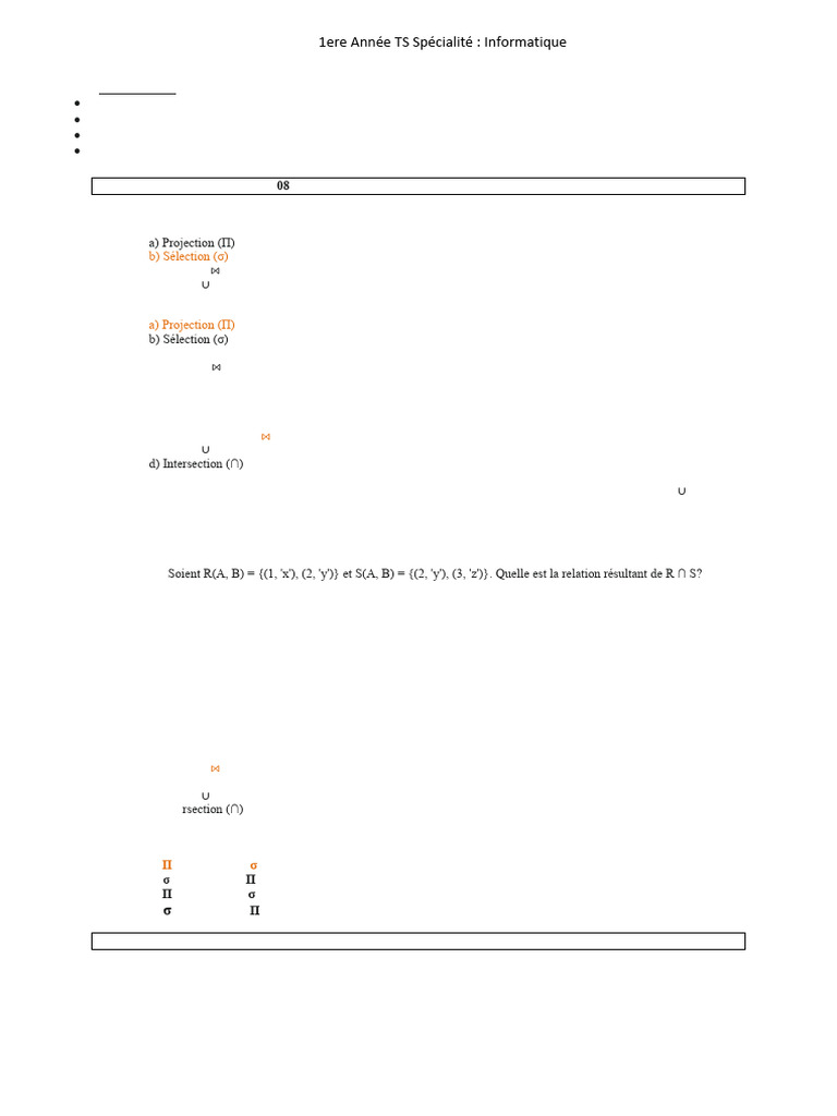 Contrôle SQL et Algèbre Relationnelle | PDF | SQL | Base de données ...