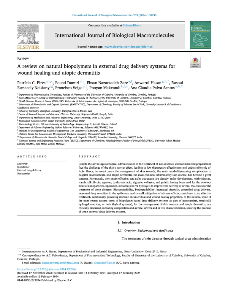 A Review On Natural Biopolymers in External Drug Delivery Systems For ...