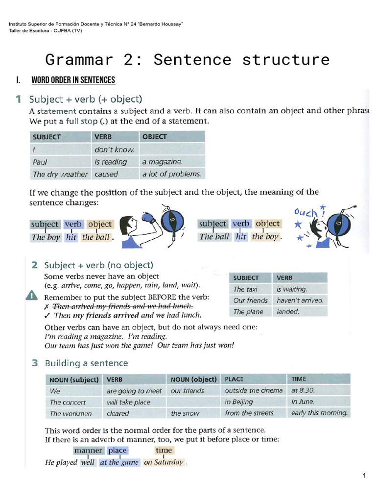 Sentence Structure and -ing Forms Guide | PDF | Verb | Adjective