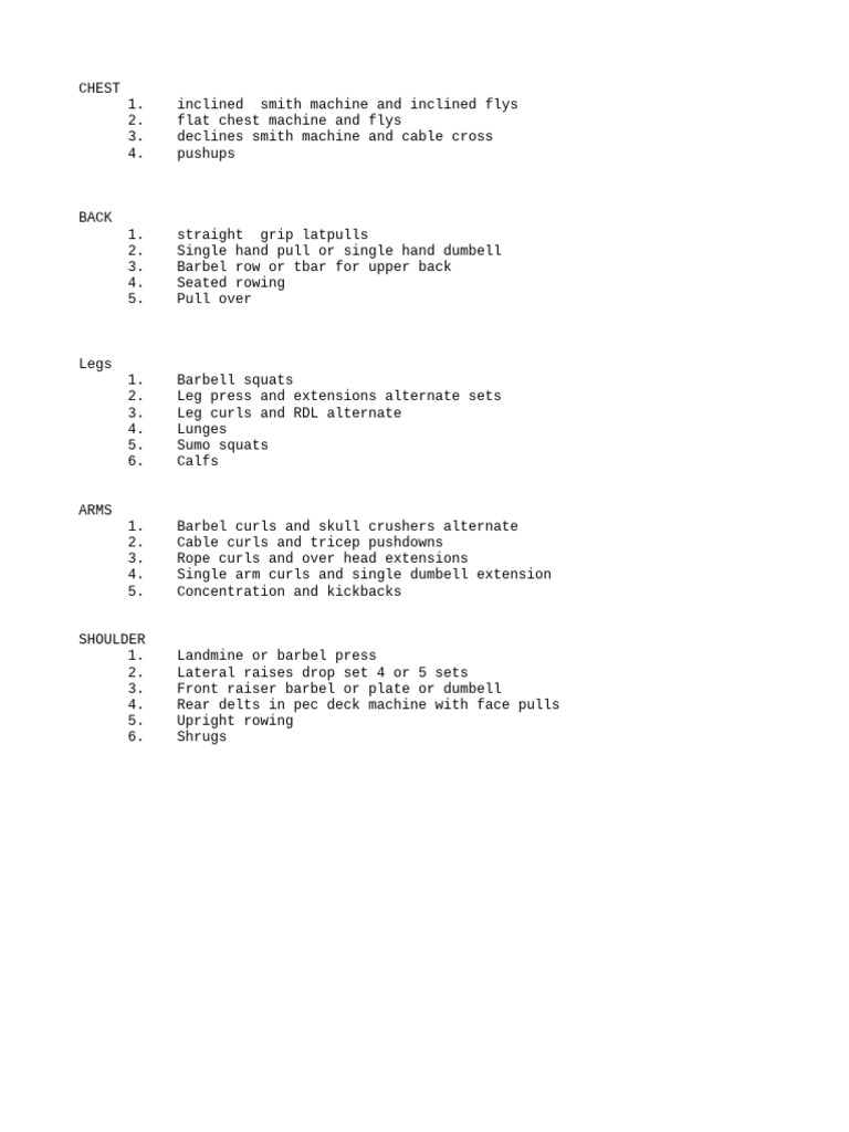 Comprehensive Workout Routine Guide | PDF