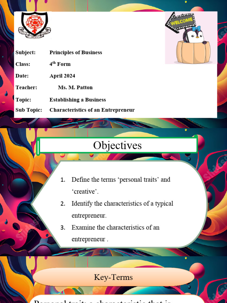 3.3 Characteristics of An Entrepreneur | PDF | Entrepreneurship | Business