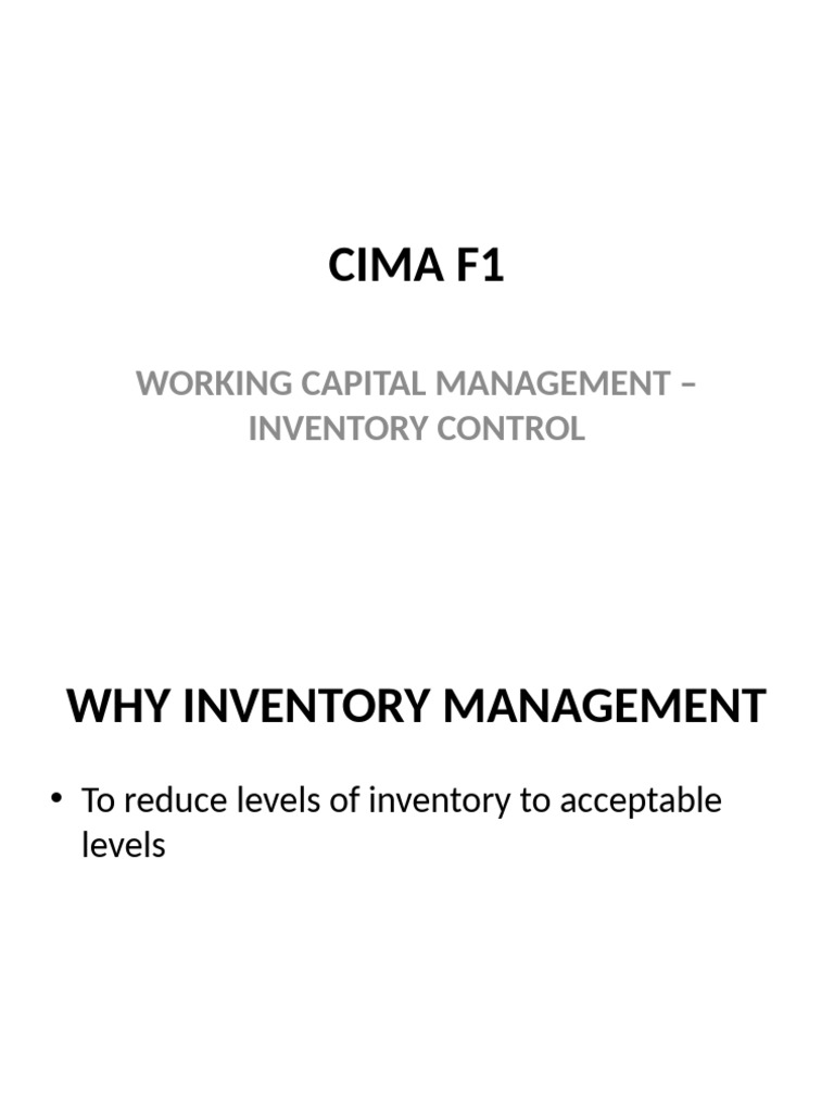 Inventory Control and Management Guide | PDF | Inventory | Production ...