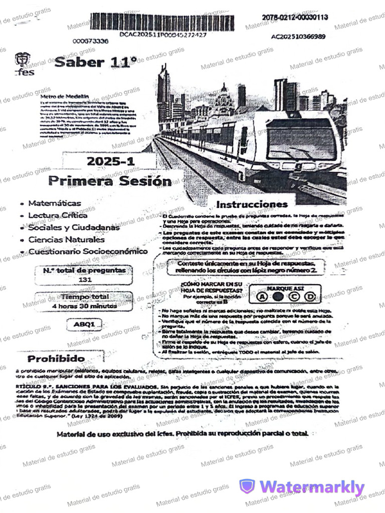 Icfes Saber 11 (Colegios) Calendario B 2025 Sesion 1 Version 1 | PDF