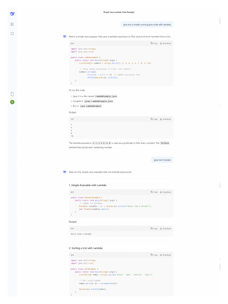 Simple Java Lambda Code Example | PDF