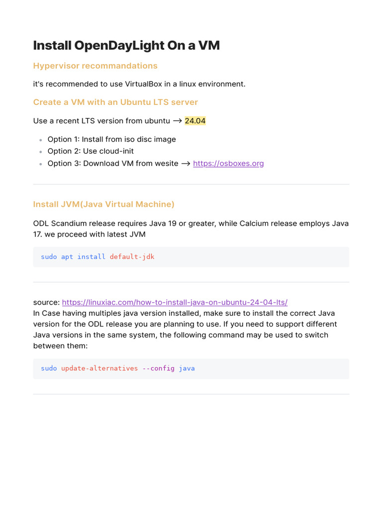 Install OpenDayLight On A VM | PDF