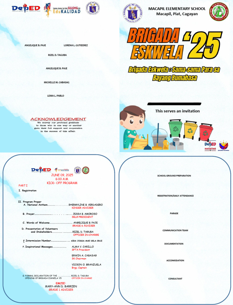 Brigada Eskwela 2025 Committees Overview | PDF