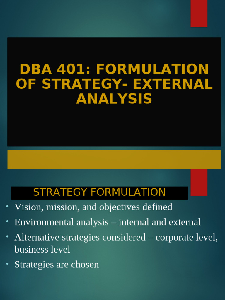 External Analysis in Strategy Formulation | PDF | Economics | Business ...