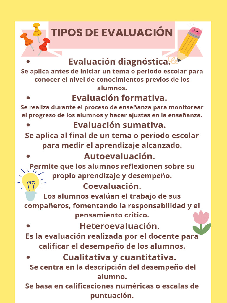 Tipos de Evaluación Educativa | PDF