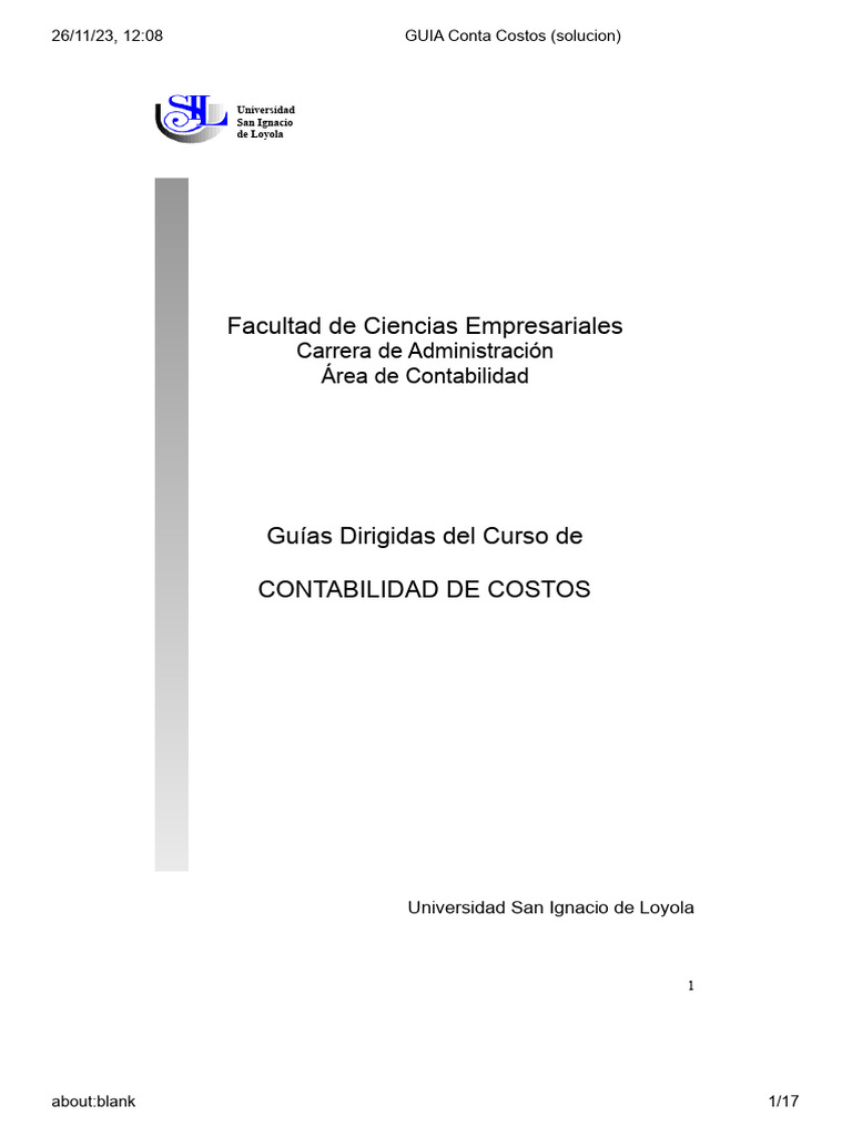 Guía de Contabilidad de Costos: Ejercicios y Soluciones | PDF ...