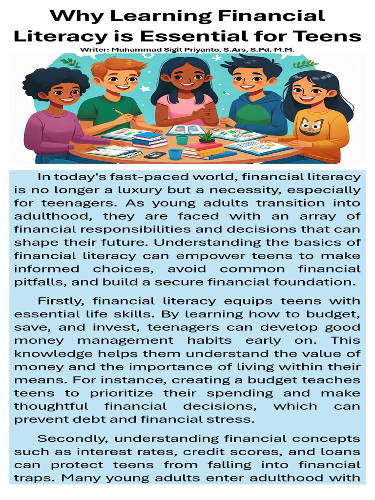 Why Learning Financial Literacy Is Essential For Teens | PDF ...