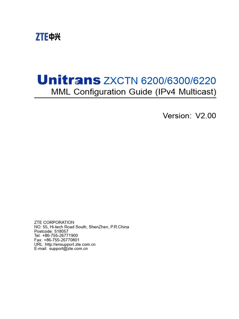 ZXCTN 6200/6300/6220 MML Guide | PDF | Ip Address | Routing